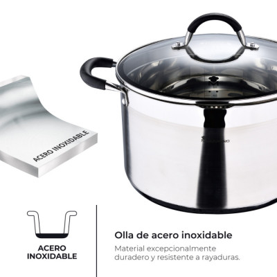 Каструля висока з кришкою Bergner MasterPro Foodies collection, 9,5 л (BGMP-1506-BK)