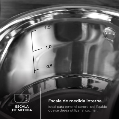 Каструля висока з кришкою Bergner MasterPro Foodies collection, 9,5 л (BGMP-1506-BK)