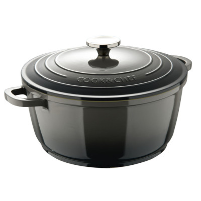 Каструля з кришкою Bergner Excalibur, сіра, 24 см, 4.2 л (BG-36101-GY)