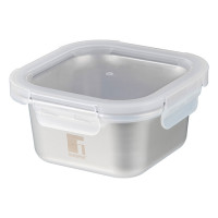 Контейнер для зберігання з нержавіючої сталі Bergner Go Lovers, 640 мл, квадратний (BG-36313-GY)