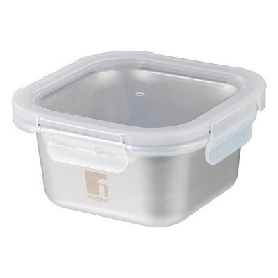 
              Контейнер для зберігання з нержавіючої сталі Bergner Go Lovers, 640 мл, квадратний (BG-36313-GY)
                          