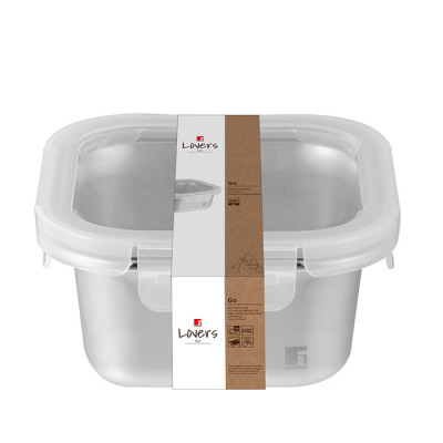 
              Контейнер для зберігання з нержавіючої сталі Bergner Go Lovers, 640 мл, квадратний (BG-36313-GY)
                          