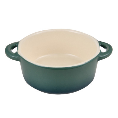 Набір керамічних міні-каструль з кришками Bergner Excalibur, зелений, круглий, 2 шт (BG-13366-GR)