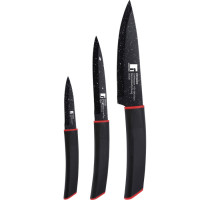 Набір ножів із покриттям "під мармур" Bergner Keops marble, 3 шт (BG-1151-BK)