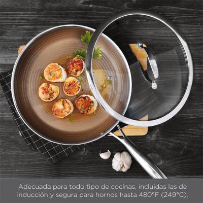 
              Сковорода з кришкою MasterPro Giro-gold(US), 30 см (MPUS10162-STSMS)
                          