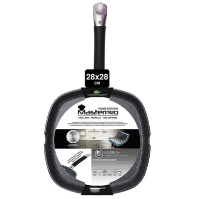 
              Сковорода гриль MasterPro Home edition, 28х28 см (BGMP-3292-BK)
                          