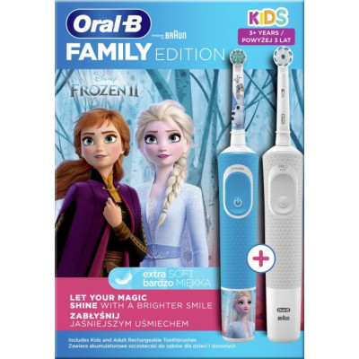 Зубна щітка Braun Oral-B D100.413.1 FrozenII + Vitality D100.410.2K (Family Edition)