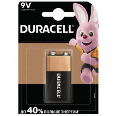 Батарейка Duracell Krona Alkaline 6LR61 MN1604 9V. 1 шт (5000394066267)