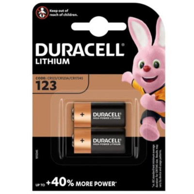 Батарейки літієві Duracell 123 3V (CR123/CR123A/CR17345) 2 шт (5000394020320)