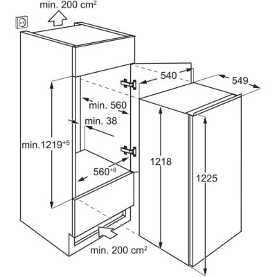 Холодильник встроенный Electrolux LFB3AE12S1