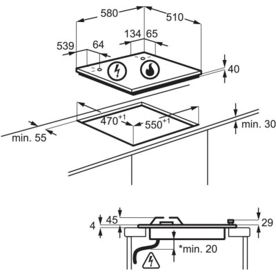 Варильна поверхня комбінована Electrolux EGE6172NOK