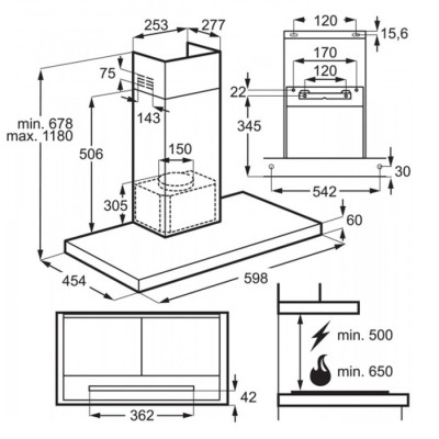 Витяжка декоративна Electrolux LFT826X
