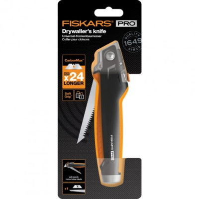 Ніж для гіпсокартону з додатковою пилкою Fiskars CarbonMax (1027226)