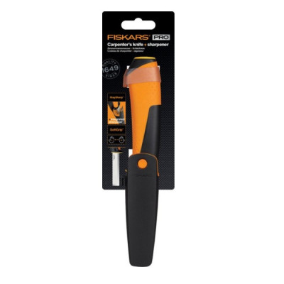Нож плотницкий с точилом Fiskars (1023621)