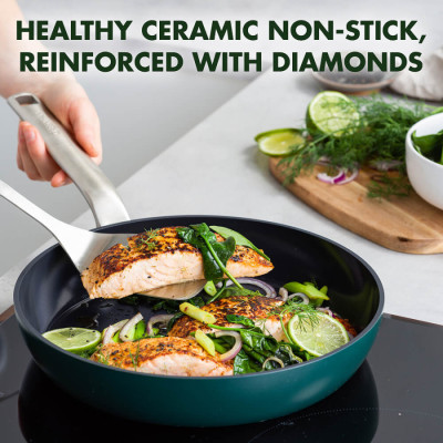 Сковорода GreenPan Evolution, 28 см з керамічним покриттям, темно-зелений (CC006391-001)