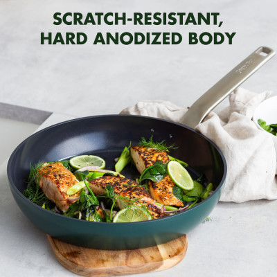 Сковорода GreenPan Evolution, 28 см з керамічним покриттям, темно-зелений (CC006391-001)