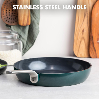 Сковорода GreenPan Evolution, 28 см з керамічним покриттям, темно-зелений (CC006391-001)