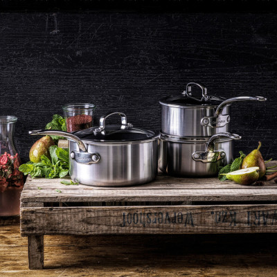 Набір ковшів з кришками GreenPan Premiere, 16/18/20 см, 1.6/2,1/3,1 л з керамічним покриттям (CC003822-001)