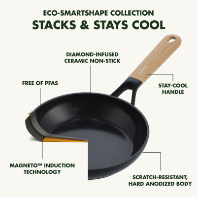 Сковорода GreenPan Eco Smartshape, 24 см з керамічним покриттям (CC006446-001)