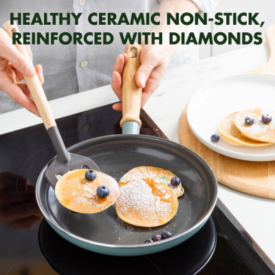 Сковорода GreenPan Mayflower, 20 см з керамічним покриттям, небесно-голубий (CC001667-001)