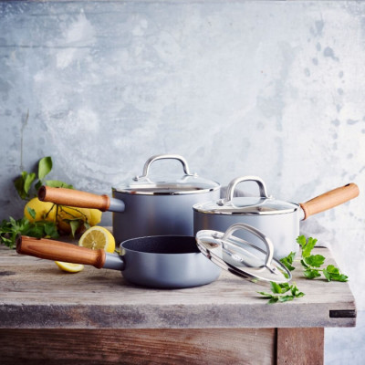 Набір ковшів з кришками GreenPan Mayflower Pro, 16/18/20 см, 1,05/2,1/3,1 л з керам. покриттям (CC005410-001)