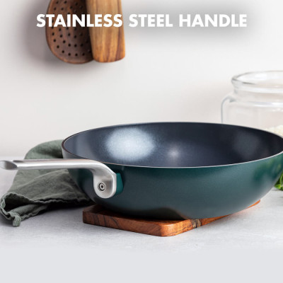 Вок GreenPan Evolution, 28 см, 3,6 л з керамічним покриттям, темно-зелений (CC006392-001)