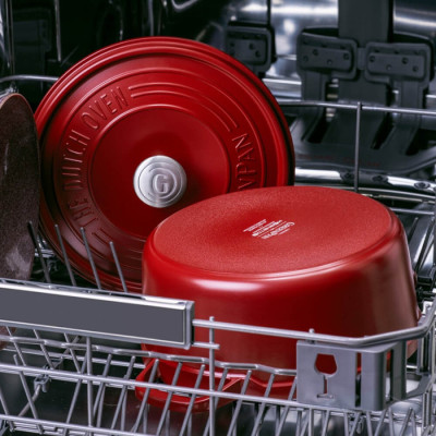 Каструля з кришкою GreenPan Featherweights, 22 см, 3,3 л з керамічним покриттям, червоний (CC005432-001)