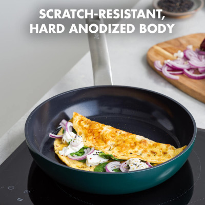 Сковорода GreenPan Evolution, 24 см з керамічним покриттям, темно-зелений (CC006390-001)