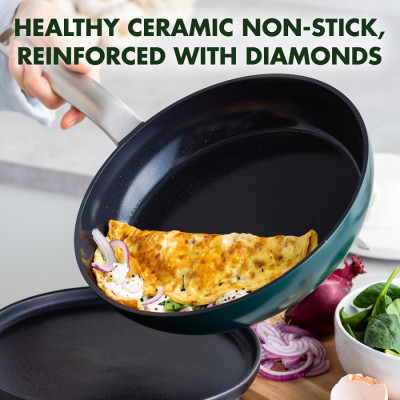 Сковорода GreenPan Evolution, 24 см з керамічним покриттям, темно-зелений (CC006390-001)