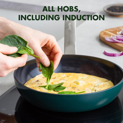 Сковорода GreenPan Evolution, 24 см з керамічним покриттям, темно-зелений (CC006390-001)