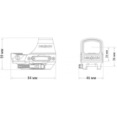 Коліматорний приціл Holosun HE510C 2MOA (green dot) із сонячною батареєю