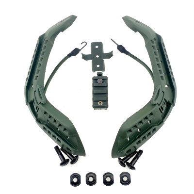 Кріплення Рейки на шолом каску ACH MICH 2000 + планка Пікатіні + кріплення Wing-Loc, Олива