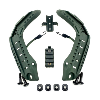 Кріплення Рейки на шолом каску FAST + планка Пікатіні + кріплення Wing-Loc, Олива