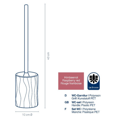 Йоршик для унітазу KELA Merida, малиново-червона, 43х10 см (23771)