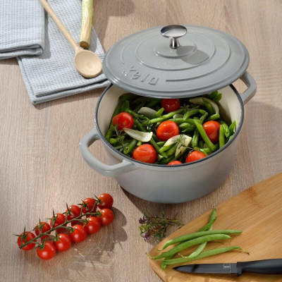 Каструля чавунна з кришкою KELA Calido, 24 см 3,8 л (12606)