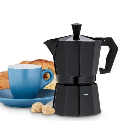 Кавоварка гейзерна KELA Italia, 150 мл, 3 чашки, чорна (10553)