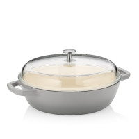 Сотейник чавунний з кришкою KELA Calido, 28 см, світло-сірий (12614)