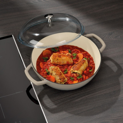 Сотейник чугунный с крышкой KELA Calido, 28 см, светло-серый (12614)