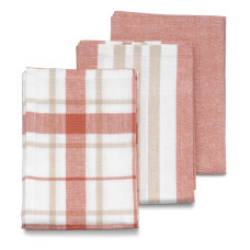 Набір кухонних рушників KELA Pasado біло-теракотовий, 65х45 см, 3 шт. (15973)