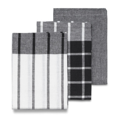 Набір кухонних рушників KELA Pasado чорно-білий, 65х45 см, 3 шт. (15972)