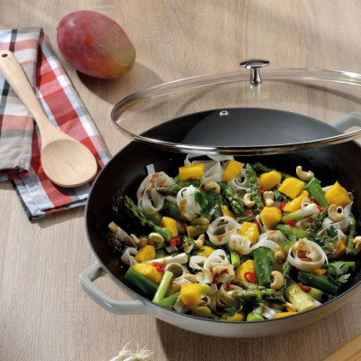 Сковорода вок чавунна з кришкою KELA Calido. 36 см 4.0 л (12610)