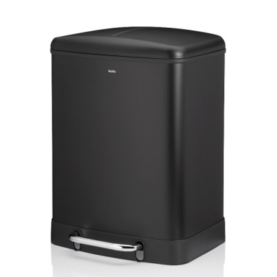 Відро для сміття KELA Davino з педаллю чорне, 2х12 л, 2 відділа (10944)