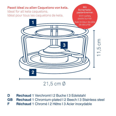 Пальник для фондю у наборі KELA Natura. 3 предмета (61000)