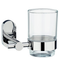 Стакан для зубных щеток настенный KELA Lucido, серебристый, 11.5х7.5х9.5 см (22675)