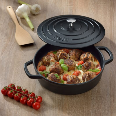 Сотейник чугунный с крышкой KELA Calido, 28 см, 3,2 л черный (12468)