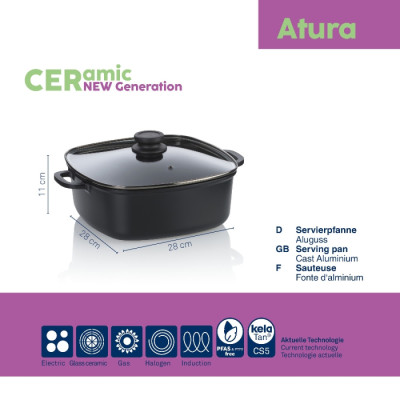 Сотейник з кришкою KELA Atura, 28х28 см, 6 л (15166)