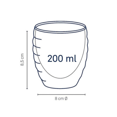 Набір склянок для капучіно з подвійними стінками KELA Cesena, 2 х 200 мл (12411)