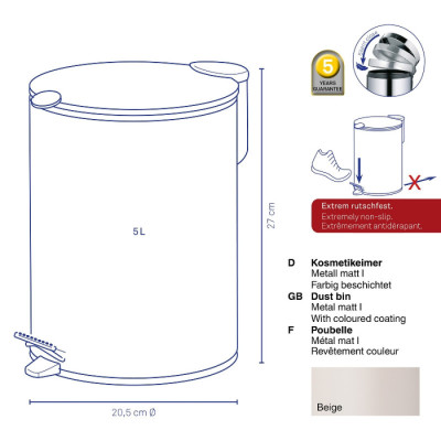 Відро для сміття KELA Mats 3 л (23703)