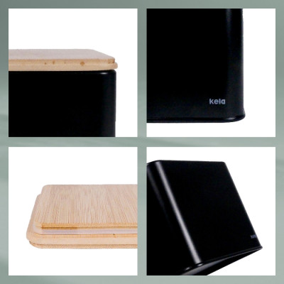 Ємність для зберігання сипучих KELA Kiril, 11.5х11.5х9.5 см, 0.8 л, чорна (17887)