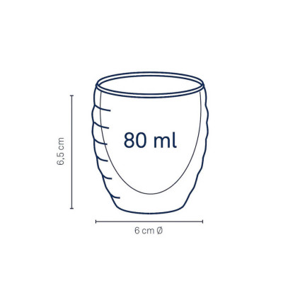 Набір склянок для еспресо з подвійними стінками KELA Cesena, 2 х 80 мл (12410)
